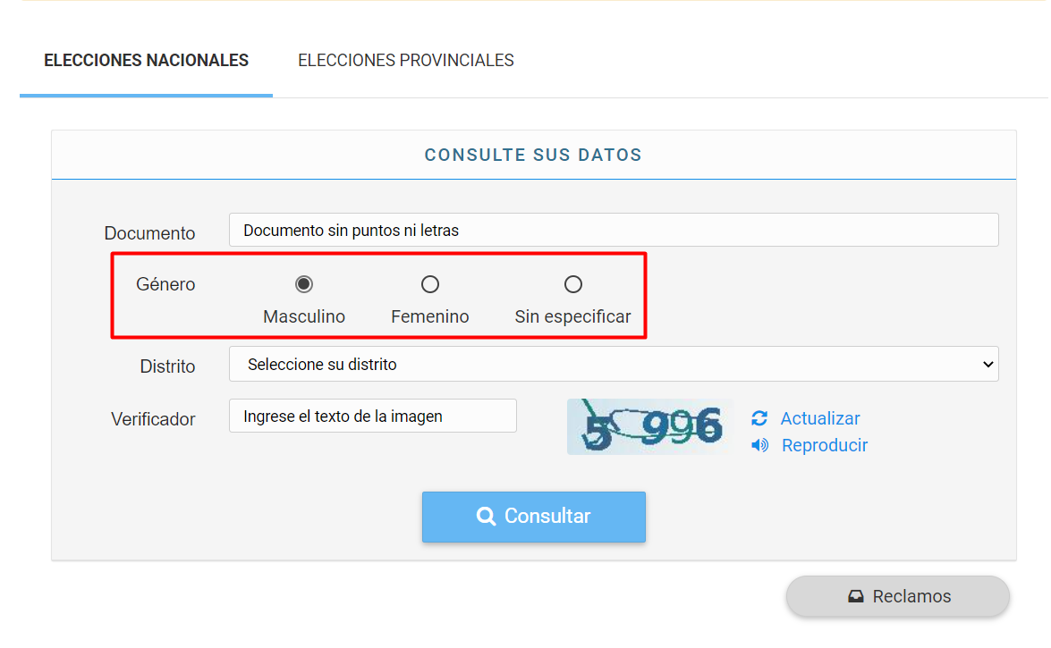 Género elecciones 2023
