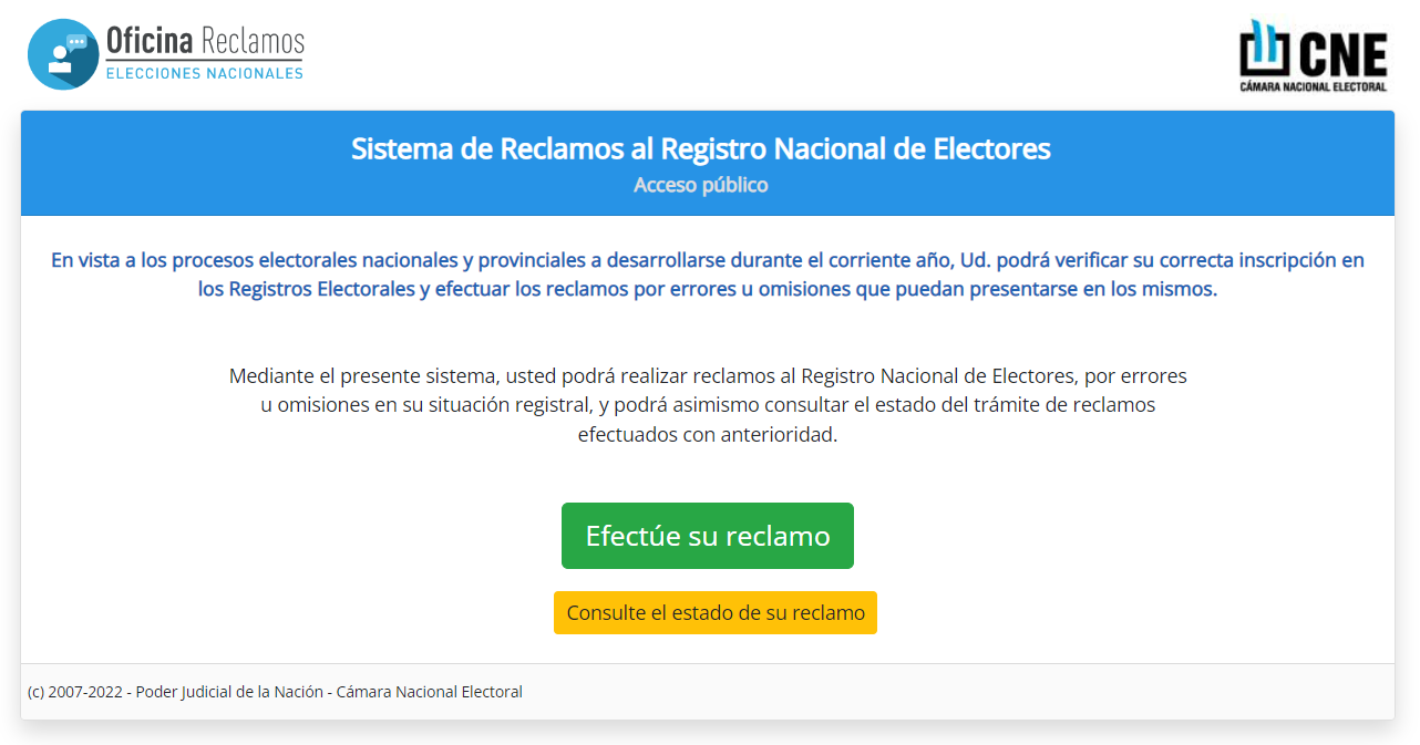 Reclamos elecciones 2023